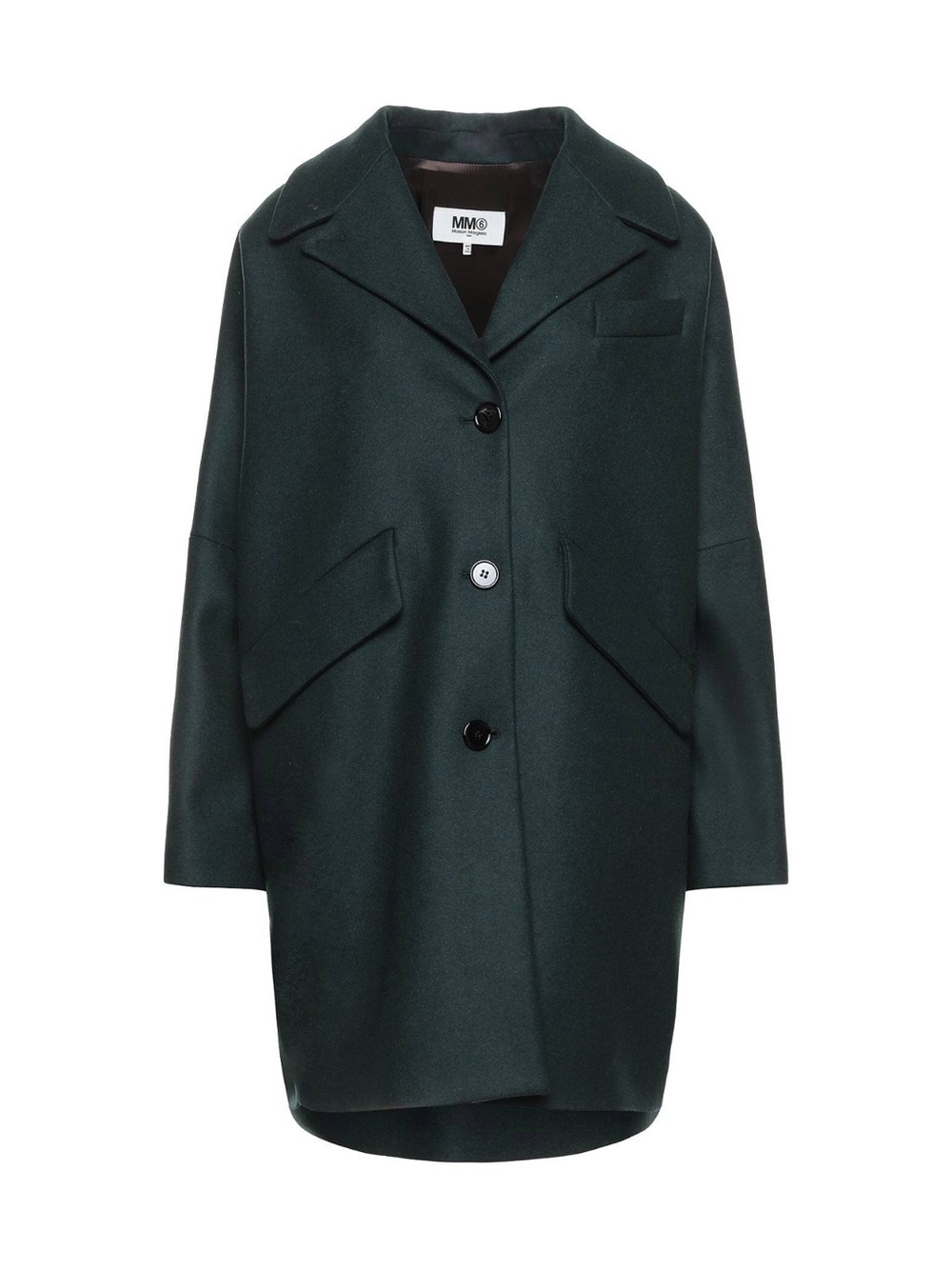 Maison Martin Margiela Dark Green Wool Pea Coat
